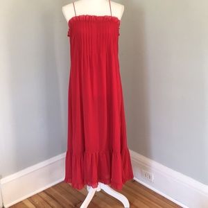 MADEWELL cranberry spaghetti strap dress NWT